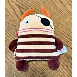 Gerd Hahn's Worry Eaters Flint Pirate 9” Stuffed Plush Zipper Mouth Pouch